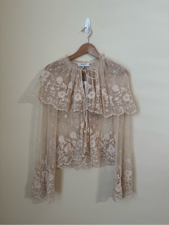 Sea New York Tops - Sea New York New Bronte Embroidered Top Blush Large